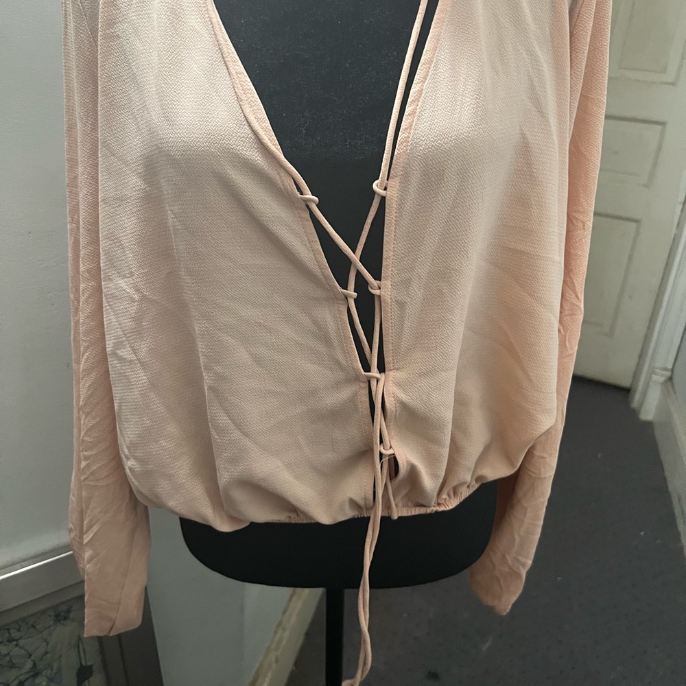 NWT Fashion Nova Blush Long Sleeve Top